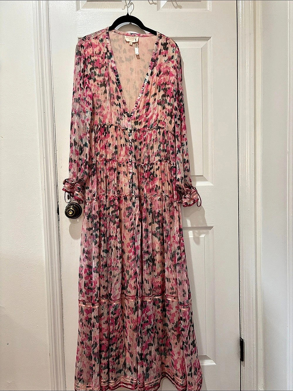 Rococo Sand Etre Maxi Dress Etre Floral Maxi Dress Pink & Black Medium